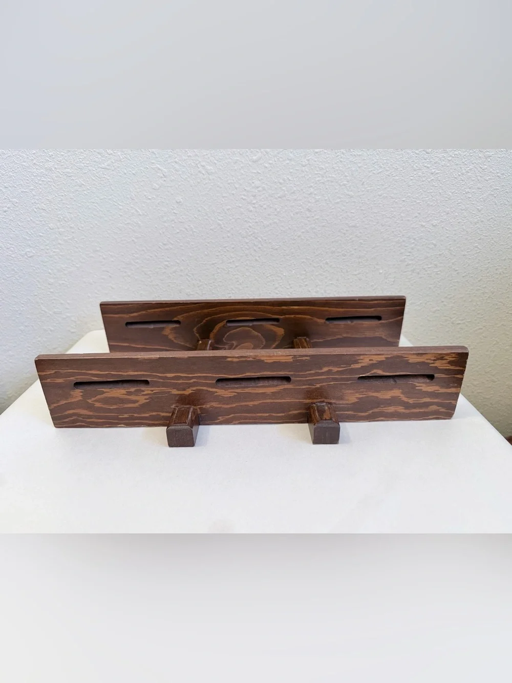 Vintage Handmade Wooden Wall Display Shelf Rack Rustic Farmhouse Decor 12.5